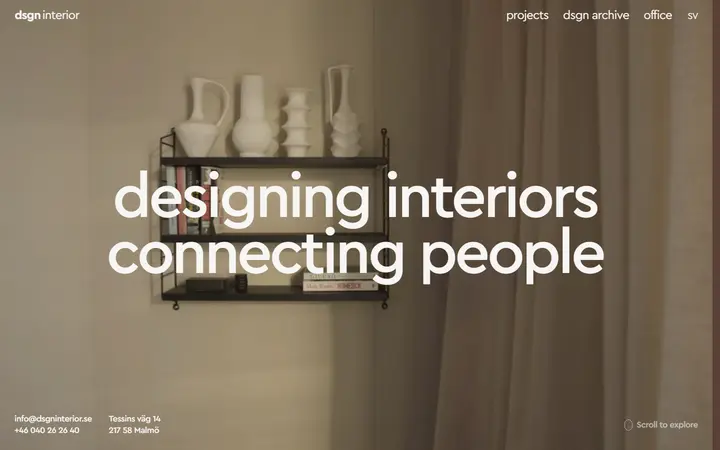 dsgn interior architecture website homepage