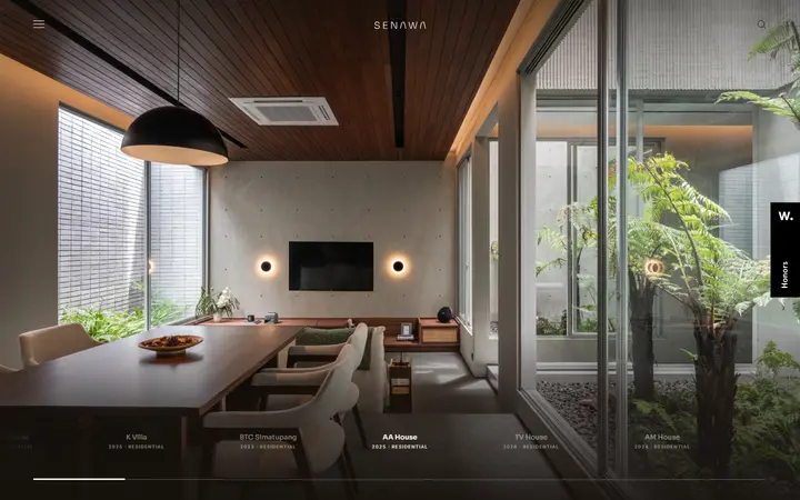 Senawa architecture website homepage