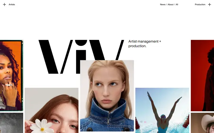 ViV MGMT photography website homepage