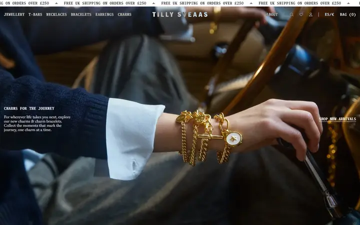 Tilly Sveaas jewelry website homepage