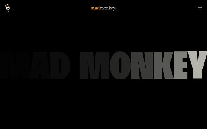 Mad Monkey production company website homepage