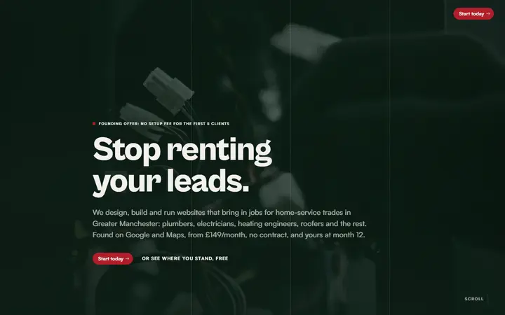 Own the Patch marketing agency website homepage