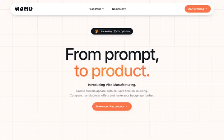 Nomu SaaS website homepage