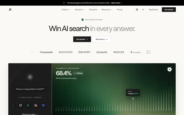 Finseo marketing software website homepage