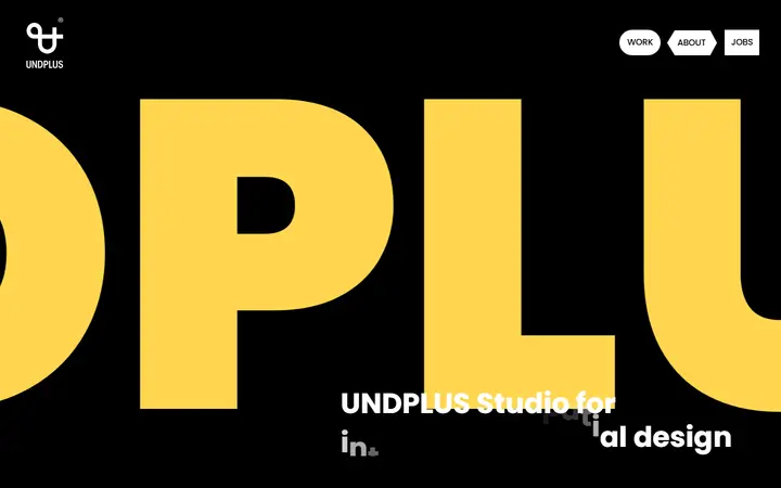 UNDPLUS design agency website homepage