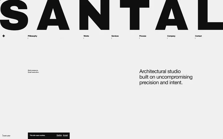 SANTAL architecture website homepage