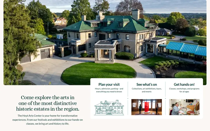Hoyt Arts Center museum website homepage