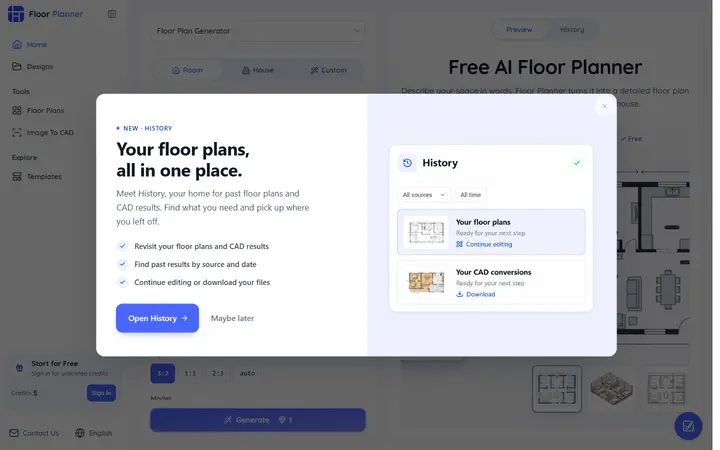 Floor Planner AI company website homepage