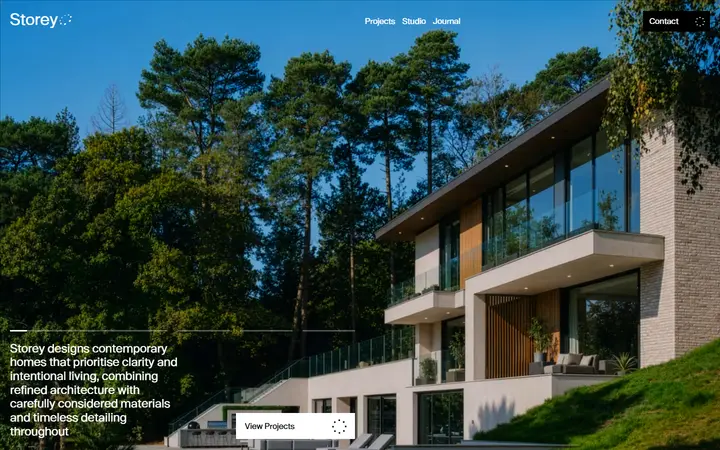Storey architecture website homepage