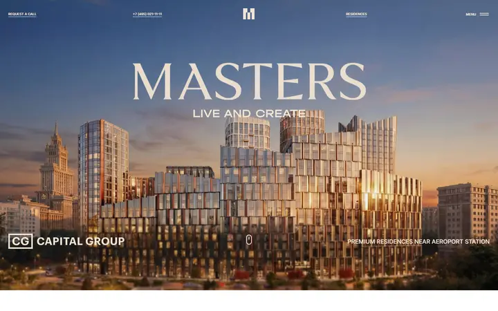Masters Residence property developer website homepage