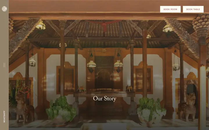 Tandjung Sari boutique hotel website homepage