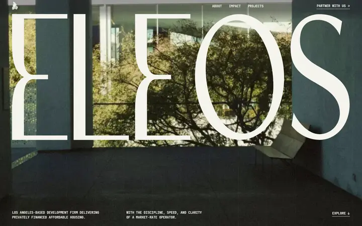 ELEOS property developer website homepage