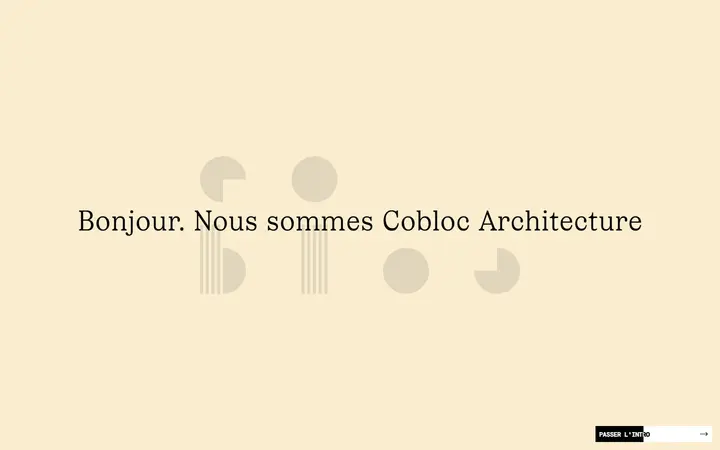 cobloc architecture website homepage