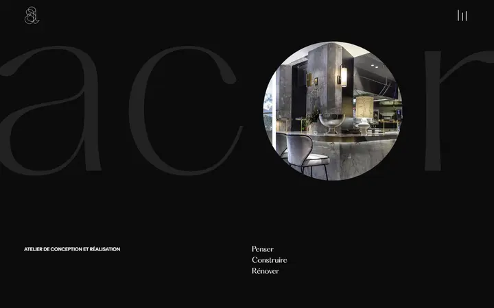 Acor architecture website homepage