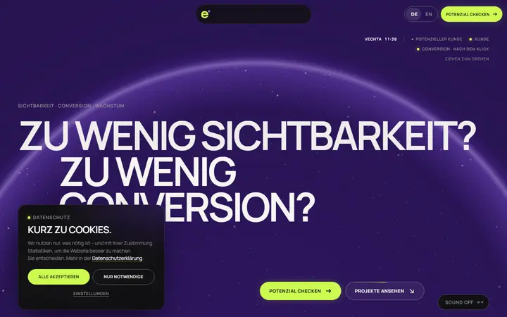 eezy inn marketing agency website homepage