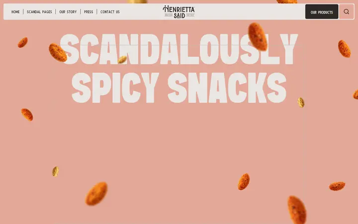 Henrietta Said food brand website homepage
