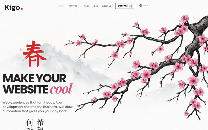 Kigo Studio design agency website homepage