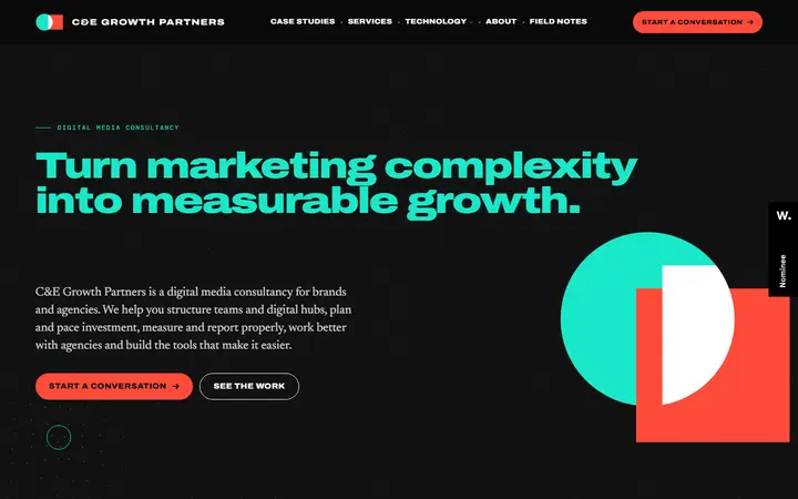C&E Growth Partners consulting website homepage