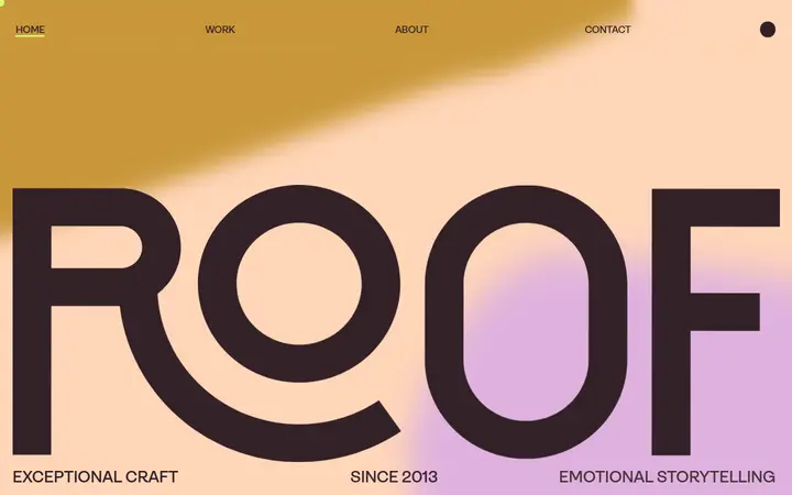 Roof Studio animation studio website homepage