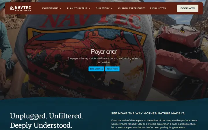 Navtec travel agency website homepage