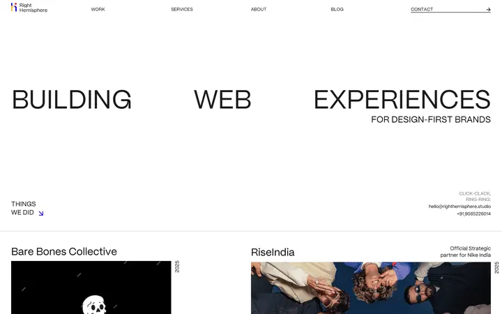 Who we work with design agency website homepage