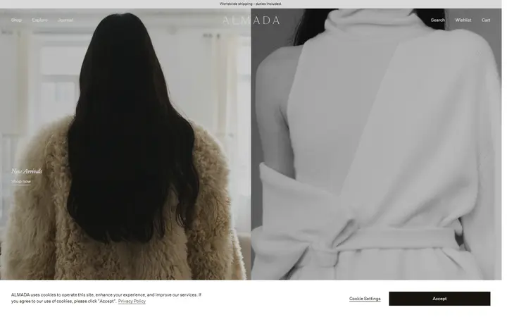 ALMADA LABEL fashion brand website homepage
