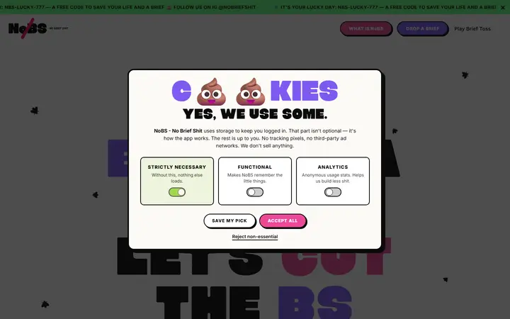 NoBS AI company website homepage