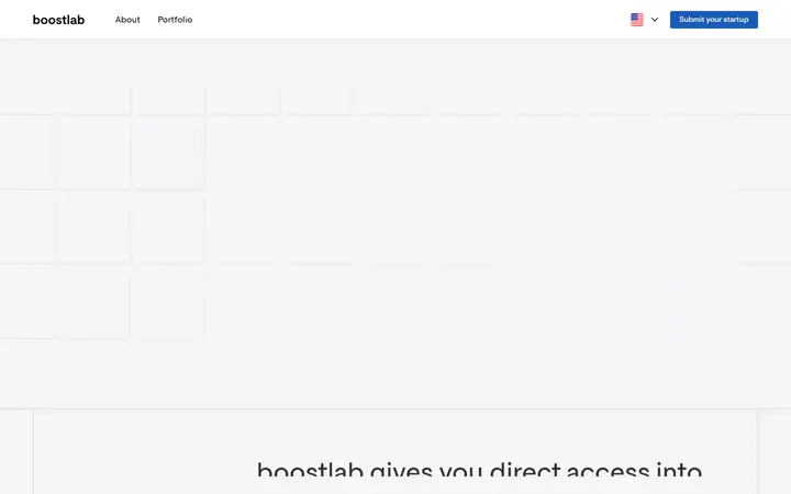 boostlab venture capital website homepage