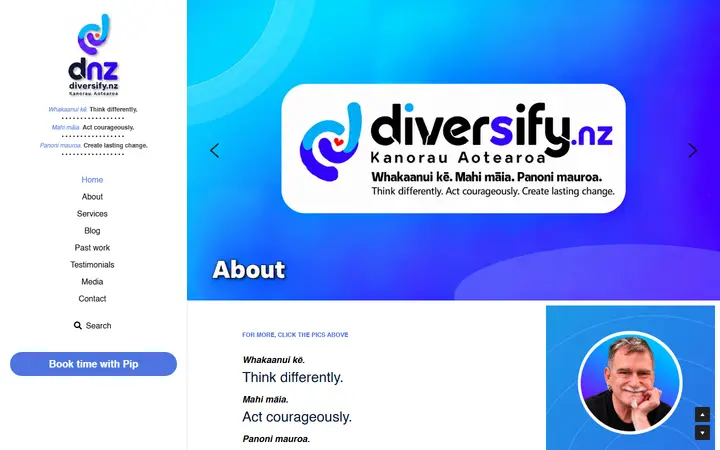 Diversify consulting website homepage