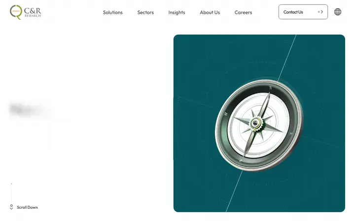 씨엔알리서치 consulting website homepage