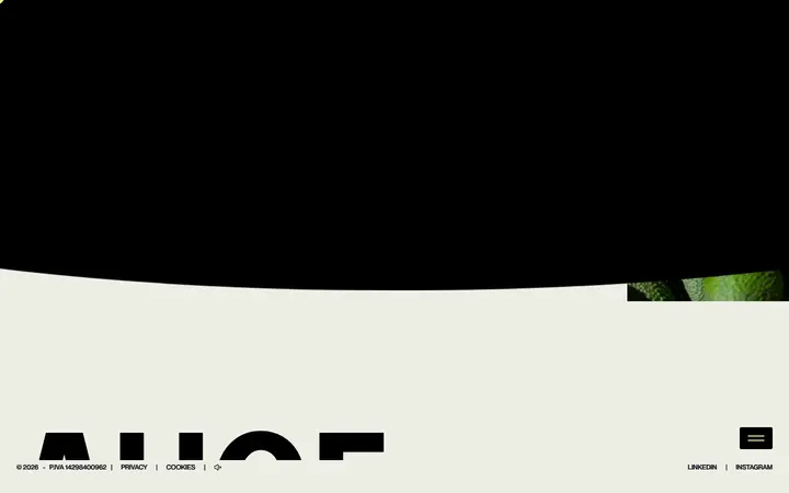 AUGE Experience design agency website homepage