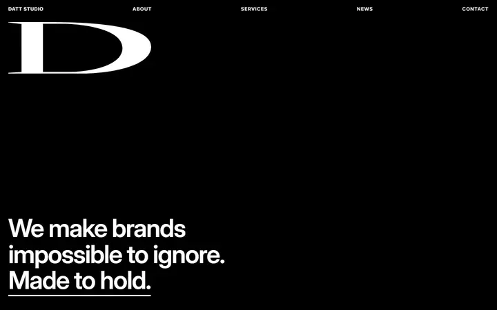 DATT STUDIO branding agency website homepage