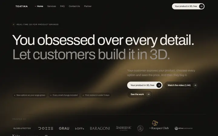 Teatika web development agency website homepage