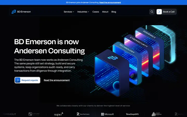 BD Emerson consulting website homepage