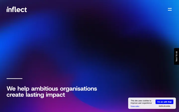 Inflect consulting website homepage