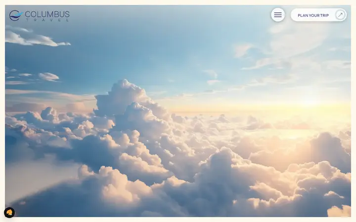 Columbus Travel travel agency website homepage