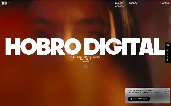 HOBRO DIGITAL design agency website homepage