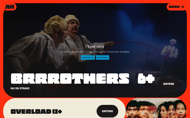 AYA theatre website homepage