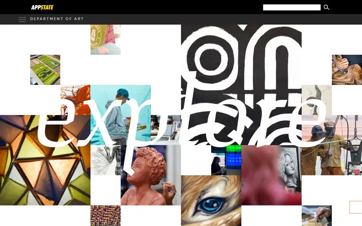 App State Department of Art university website homepage