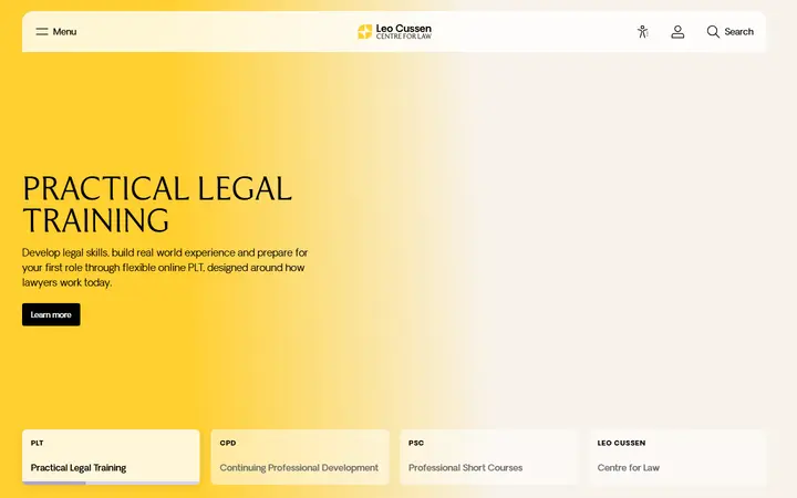 Leo Cussen university website homepage