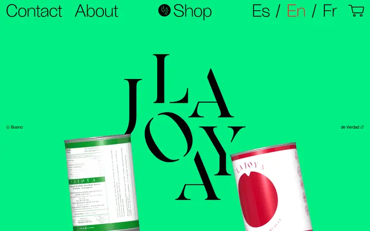 Lajoya food brand website homepage