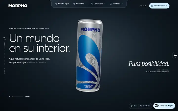 MORPHO drinks brand website homepage