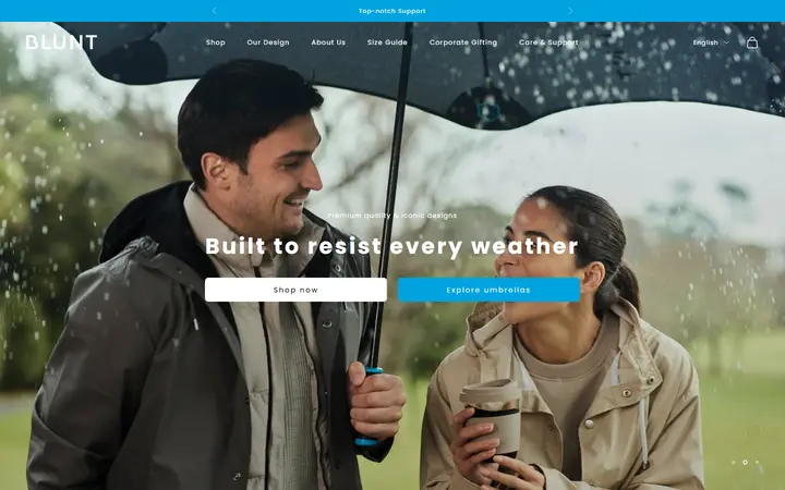 BLUNT Umbrellas EU accessories brand website homepage