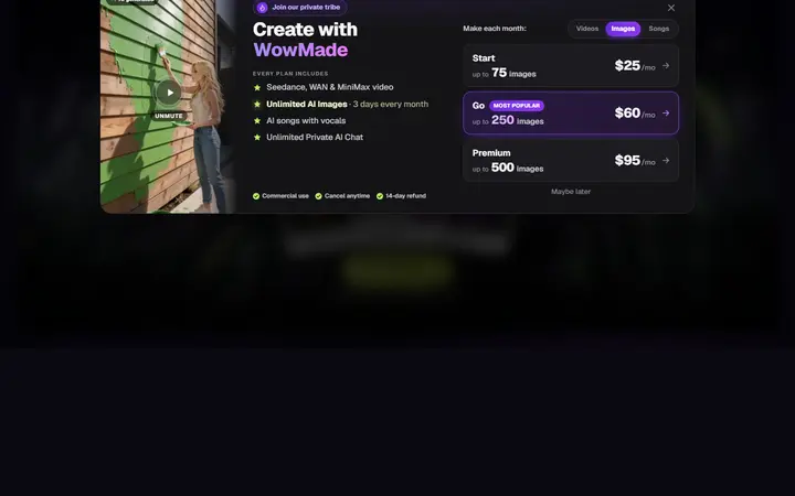 WowMade AI company website homepage