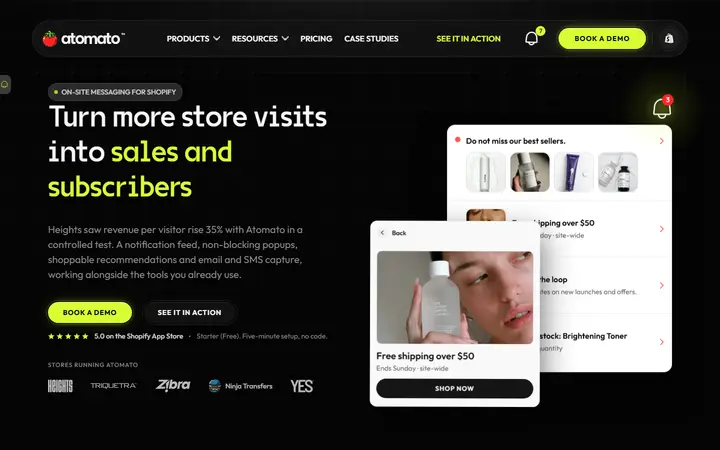 Atomato, Inc. marketing software website homepage