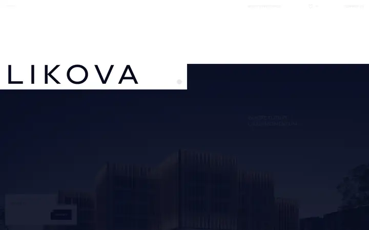 LIKOVA property developer website homepage