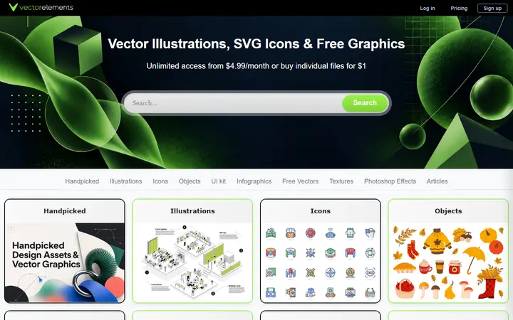 VectorElements artist website homepage