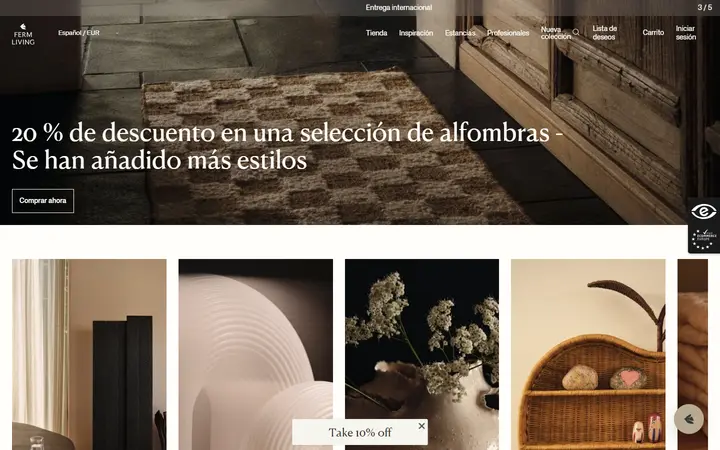 Ferm Living furniture website homepage