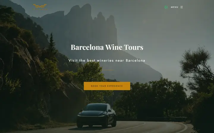EV Experiences Barcelona travel agency website homepage