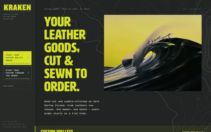 Kraken Industries accessories brand website homepage